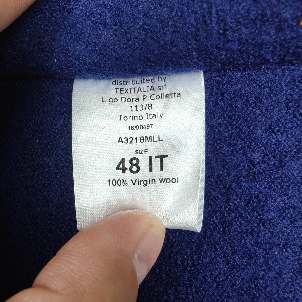 Harris Wharf London Blazer Womens IT 48 Blue Virgin Wool Sport Coat Jacket Italy